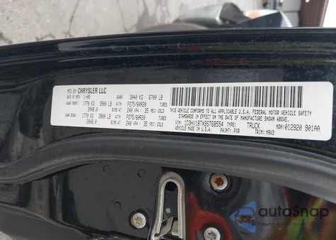 2009 Dodge Ram 1500 Slt/Sport/Trx из США, поврежденный, VIN 1D3HV18TX9S768554